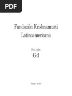 Fundación Krishnamurti Latinoamericana Boletin - 64 - Junio - 2005