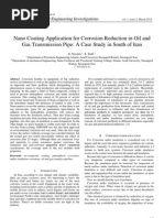 Nano Coating Application For Corrosion Reduction in Oil and Gas Transmission Pipe: A Case Study in South of Iran