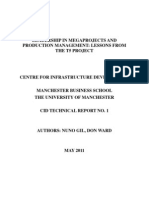 Leadership in Megaprojects and Production Management Lessons From The T5 Project CID Report No1