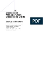 Microsoft Operations Manager 2005 Operations Guide: Backup and Restore