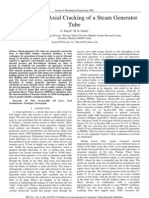 Assessment of Axial Cracking of A Steam Generator Tube