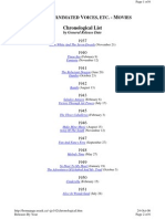 D A V - M Chronological List: Isney'S Nimated Oices, Etc. Ovies