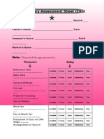 Elementary Assessment Sheet (EAS) : Parameters Rating