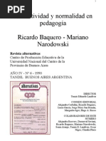 Baquero y Narodowsky Normatividad