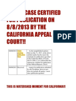 Glaski Case Certified by California Appeal Court On 8/8/2013!!! Homeowners Pay Attention