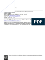 Discourse Analysis Vocabulary Management Profile