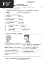 English Test (Simple Present Affirmative) : Eat - Like - Study