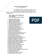 Schedule of Pre-Recruitment Briefing - 0813