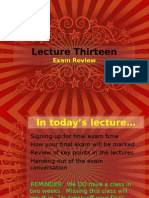 Lecture Thirteen: Exam Review