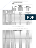 Inventario General Equipos Planta Benef.