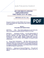 Rules and Regulations Implementing The Tesda Act of 1994