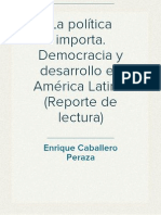 Reporte de Lectura La Política Importa