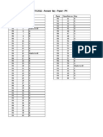 GATE 2012 Answer Key Paper: PH: Paper Question No. Key Paper Question No. Key