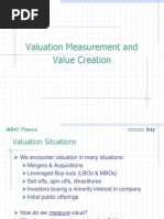 Valuation Measurement and Value Creation