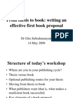 From Thesis To Book: Writing An Effective First Book Proposal