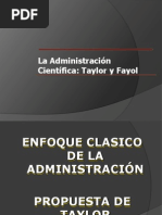 TAYLOR y FAYOL - Enfoques de La Administración Cientíifica