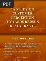 A Study On Customer Perception Towards Redsun Restaurant