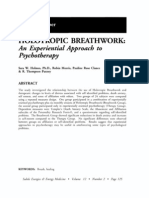 HOLOTROPIC BREATHWORK An Experiential Approach To Psychotherapy Sara W Holmes (Vol 12 No 2)