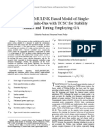 MATLAB/SIMULINK Based Model of Single-Machine Infinite-Bus With TCSC For Stability Studies and Tuning Employing GA