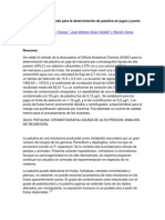 Validación de Un Método para La Determinación de Patulina en Jugos y Purés de Frutas Por HPLC