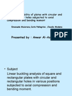 Elastic Stability of Plates With Circular and Rectangular Holes Subjected To Axial Compression and Bending Moment