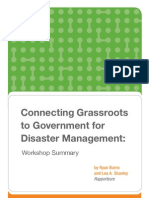 Connecting Grassroots To Government For Disaster Management: Workshop Summary