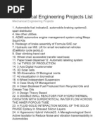 Mechanical Engineering Projects List