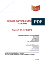 Rapport Activité 2012 Du Service Culture, Patrimoine Et Tourisme À Avranches