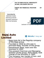 Visvesvaraya Technological University MACHHE, BELGAUM-590 014 Assignement On Financial Position of Bajaj Auto LTD