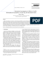 Experimental and Theoretical Investigation of Effects of Wall's Thermophysical Properties On Time Lag and Decrement Factor