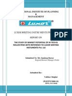 THE STUDY OF MARKET POTENTIAL OF HI-TECH & ROLLER PENS WITH REFERENCE TO LUXOR WRITING INSTUMENTS Pvt. LTD