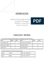 Exercicios Verbos 7 Ano