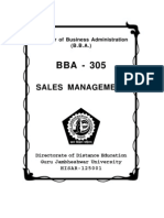 Sales Management: Bachelor of Business Administration (B.B.A.)