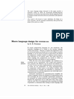 Macro Language Design For: by D. N. Freeman