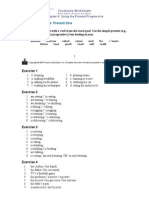 Worksheet 8.: Verbs: Present Time