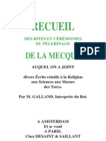 Recueils de Rites Et Ceremonies de Pelerinages À La Mecque-Par A Galland-1754