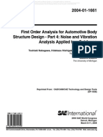 Toshiaki Nakagawa, First Order Analysis For Automotive Body Structure Design - Part 4 Noise and Vibration Analysis Applied To A Subframe