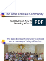 The Basic Ecclesial Community: Rediscovering A New Way of Becoming A Church