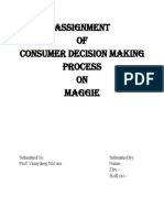 Assignment OF Consumer Decision Making Process ON Maggie