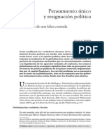 Atilio Boron - Pensamiento Unico y Resignacion Politica