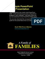 Sample Powerpoint Presentation: Teach With Power Ministry