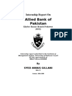 Internship Report On Allied Bank of Pakistan