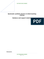 Systematic Synthetic Phonics in Initial Teacher Training - Guidance and Support Materials