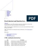 Excel Shortcut Key