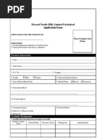 Masood Textile Mills Limited Faisalabad Application Form: Instructions: Place Passport Size Photo