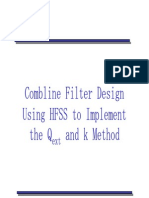 Combline Filter Design Using HFSS To Implement The Qext and K Method