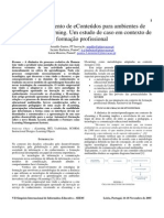 O Desenvolvimento de Econteúdos para Ambientes de Elearning e Blearning. Um Estudo de Caso em Contexto de Formação Profissional PDF