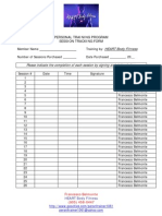 Personal Trainer Session Tracking Form