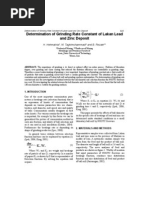 Determination of Grinding Rate Constant of Lakan Lead and Zinc Deposit