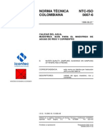 NTC-ISO5667-6 Calidad Del Agua. Muestreo. Guía para El Muestreo de Aguas de Ríos y Corrientes